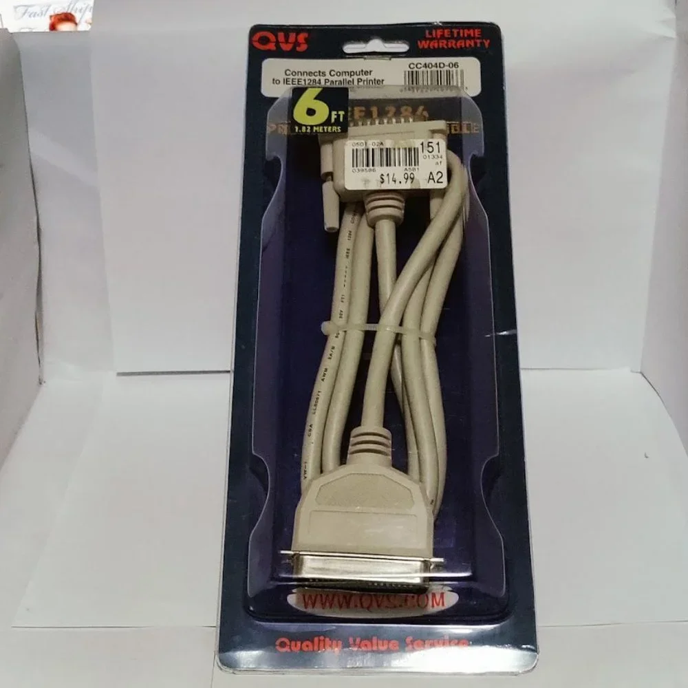 QVS Parallel Printer Cable IEEE1284 New